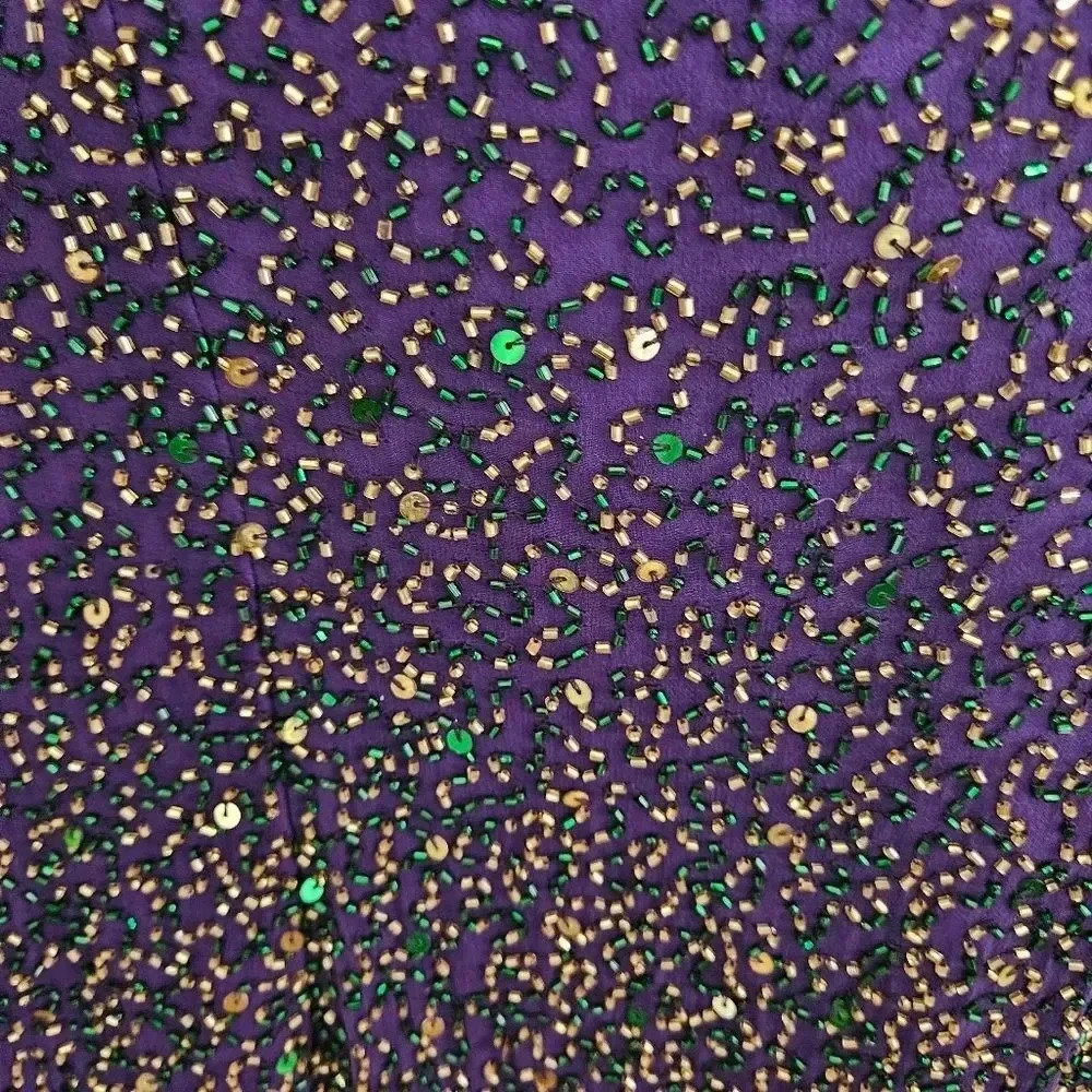 Scala Purple Sequined Backless Gown - image 4